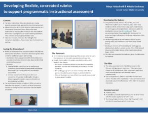 "Developing Flexible, Co-Created Rubrics to Support Programmatic Instructional Assessment" poster.